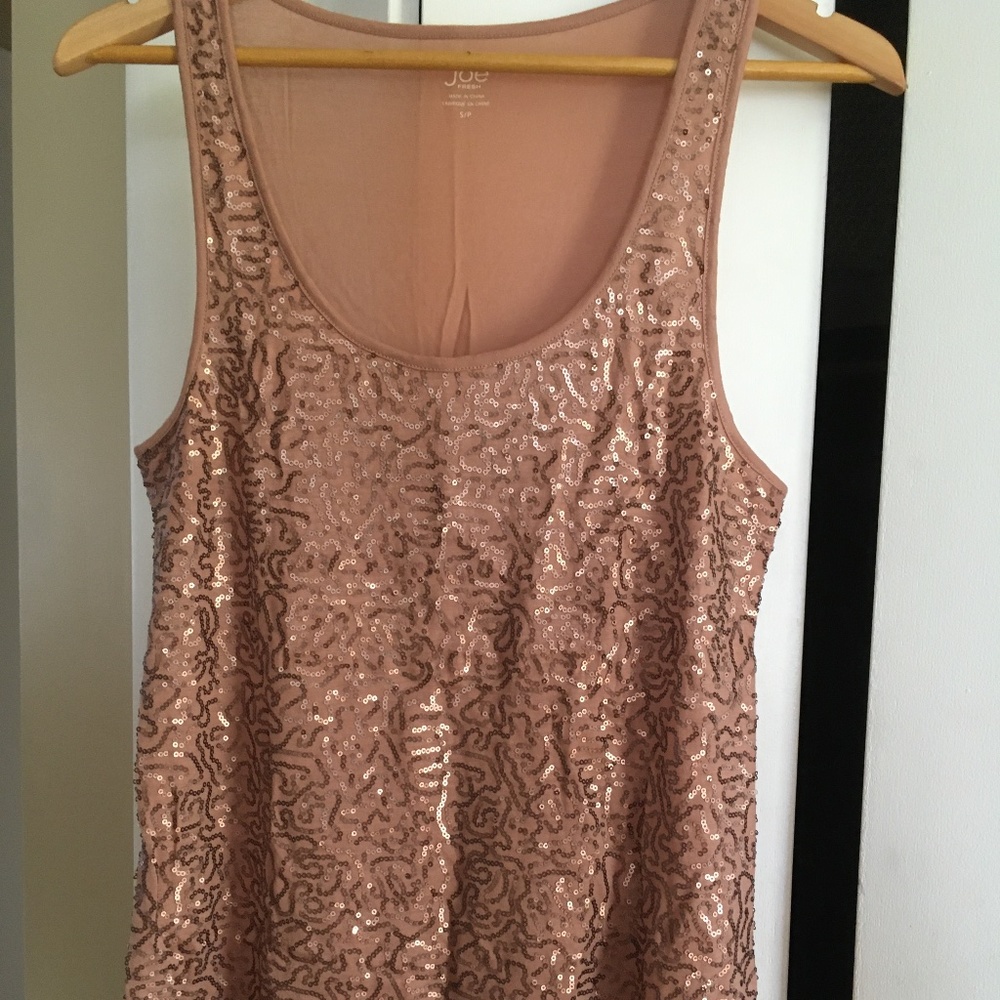 rose gold sequin JOE FRESH tank top Small